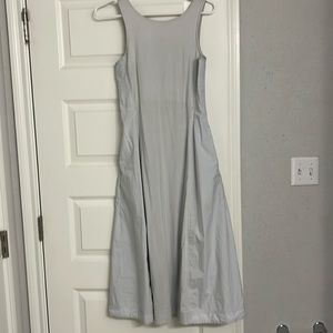 Cos light blue midi dress. The color is a light blue/silver/grey color